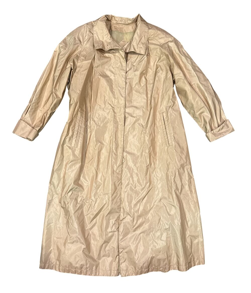 Vintage Gallery Gold Shiny Raincoat Women's Size 8 Long Trench Coat 80s 90s